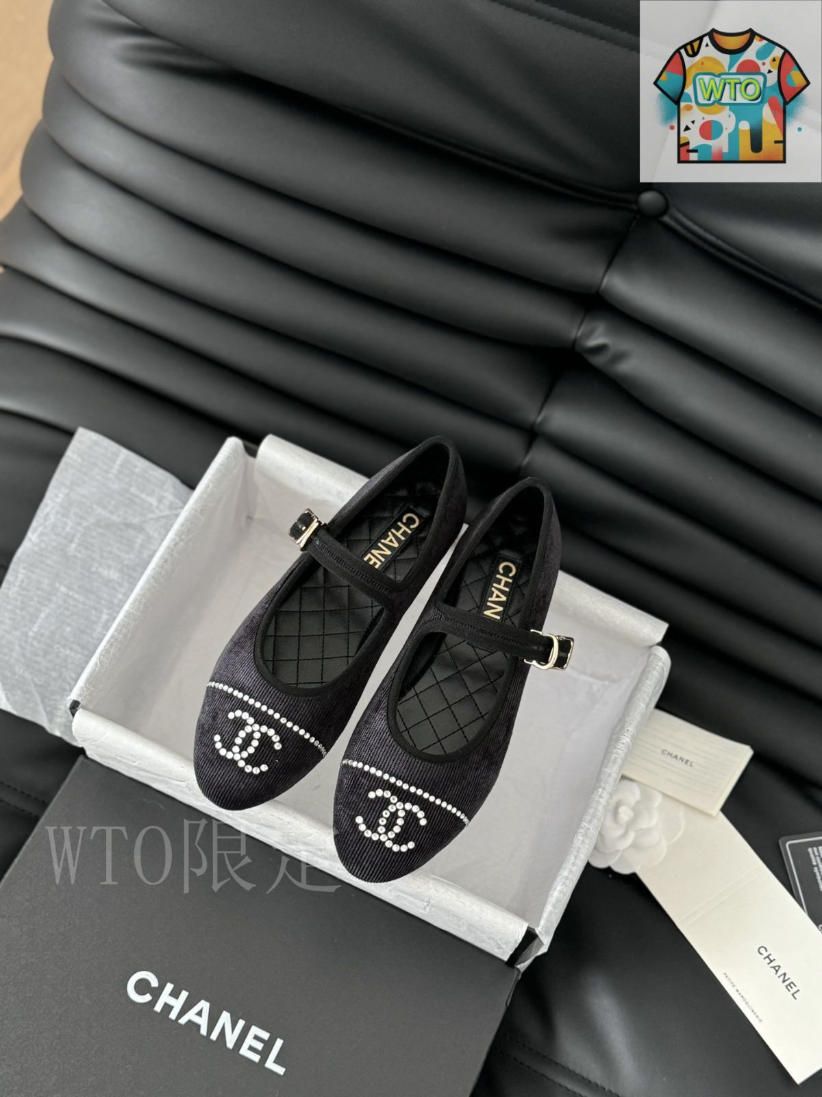 大人可愛い♪【CHANEL】 カメリア バレエフラットシューズ CHANEL