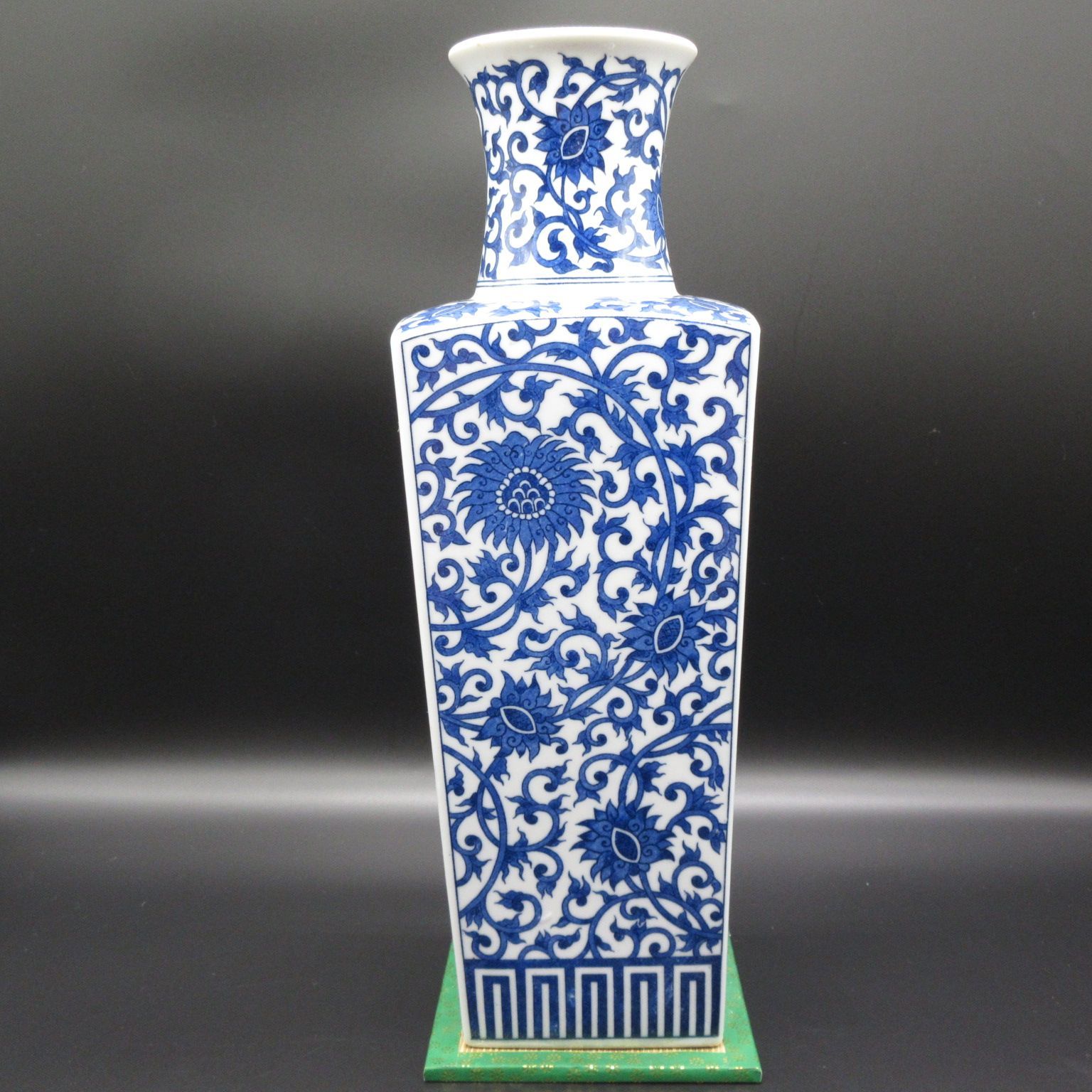 花瓶 染付け中国磁器(角型) - 陶芸