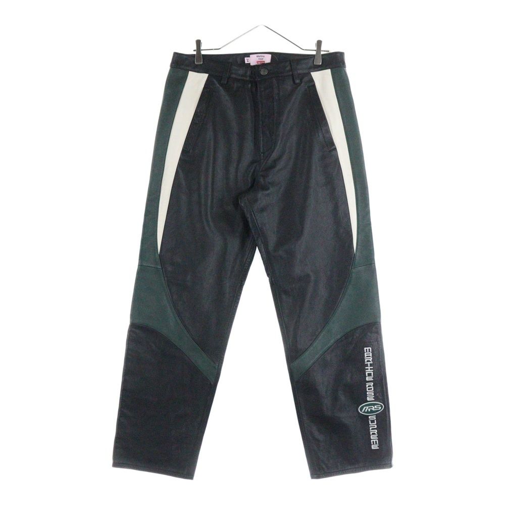 SUPREME シュプリーム 24AW ×Martine Rose Leather Pant マーティンローズ レザー トラックロングパンツ ブラック
