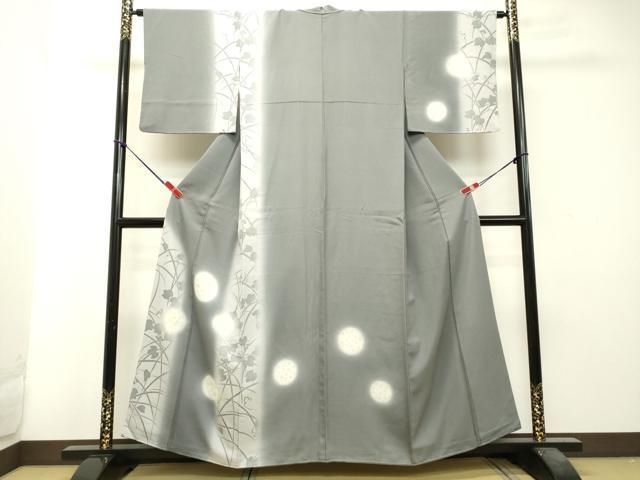 平和屋着物●訪問着 葡萄蔦の葉シルエット 暈し染め 金彩 正絹 DAAS2451tw