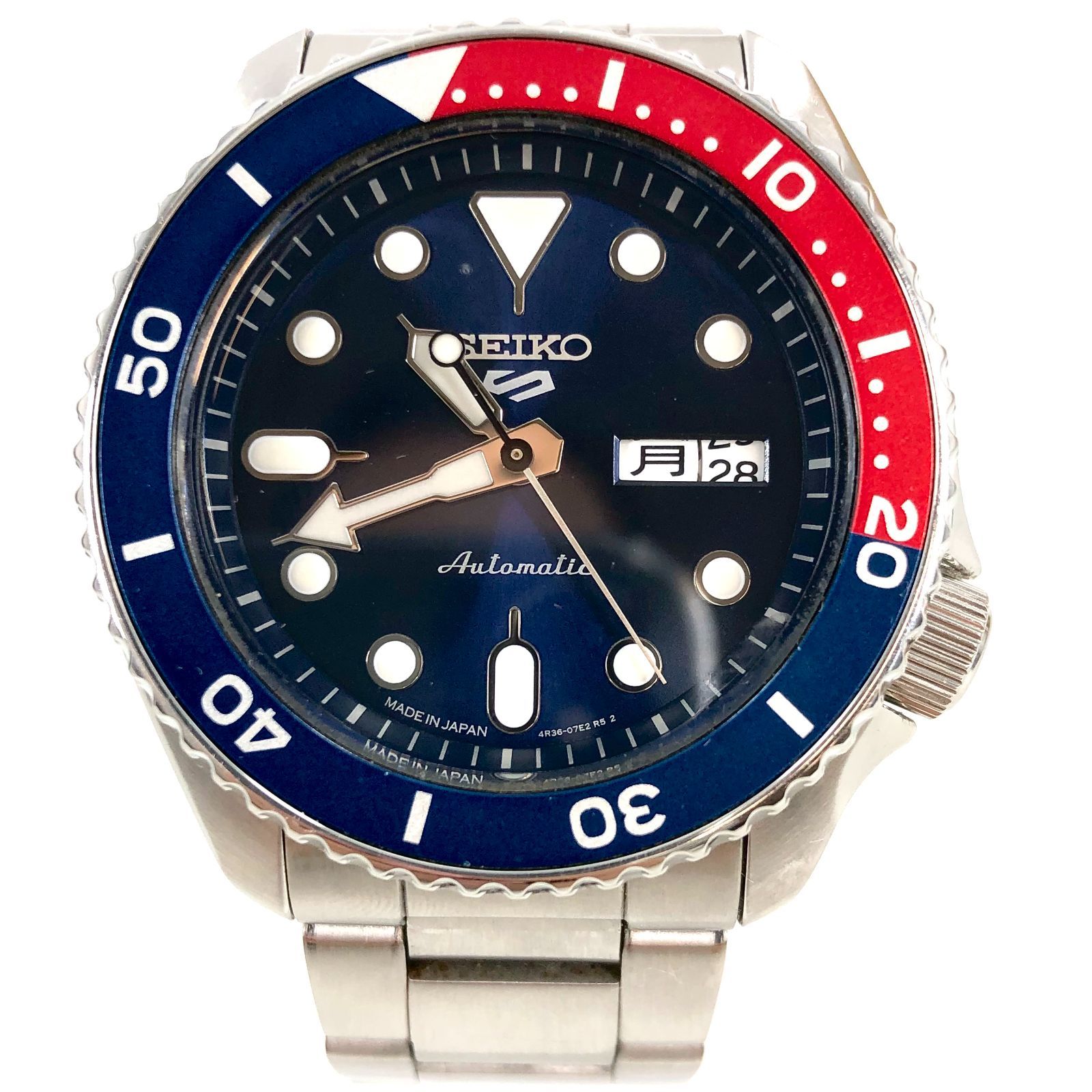 SEIKO セイコー 5 SPORTS ファイブ スポーツ 4R36-07G0 AT/SS デイデイト メンズ腕時計 青文字盤 稼働 箱  保証書【ND-907】 - メルカリ