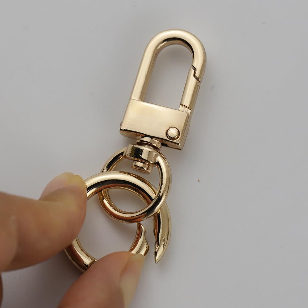 キーホルダーパーツ 回転金具付き ゴールド 6個入り キーホルダー 金具 回転カン付き タイプ