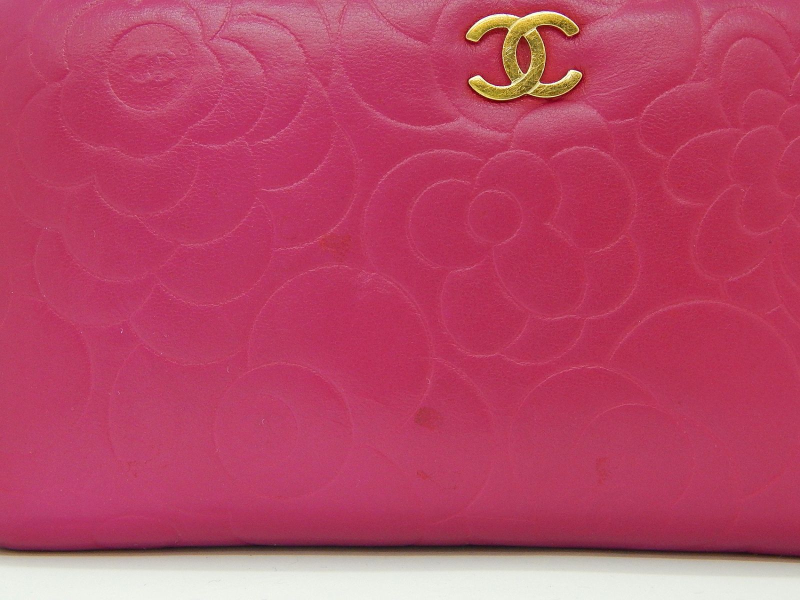 CHANEL(シャネル) カメリア ラウンドファスナー 長財布 ピンク