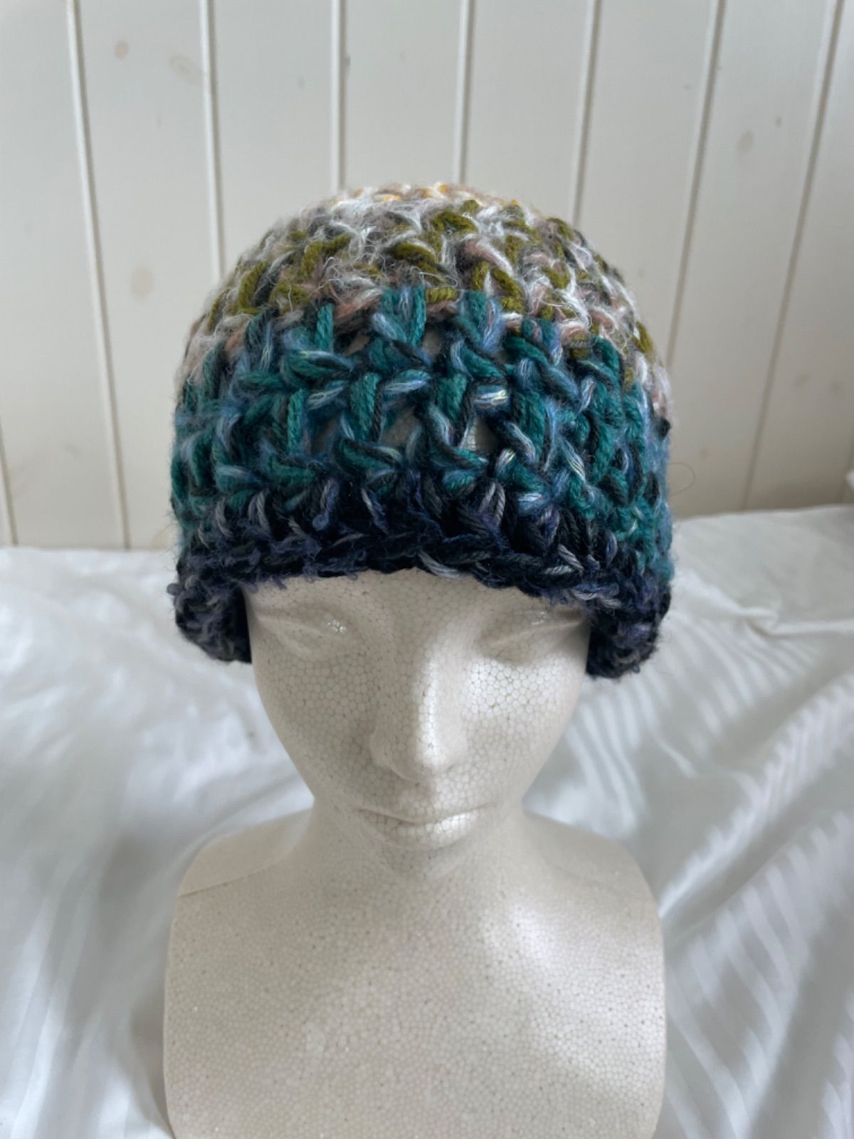 21 バケットハット　手編み　一点物　限定品　クロシェハット　クラッシャーハット クラッシャーハット バケットハット ニットハット クロシェハット 一点