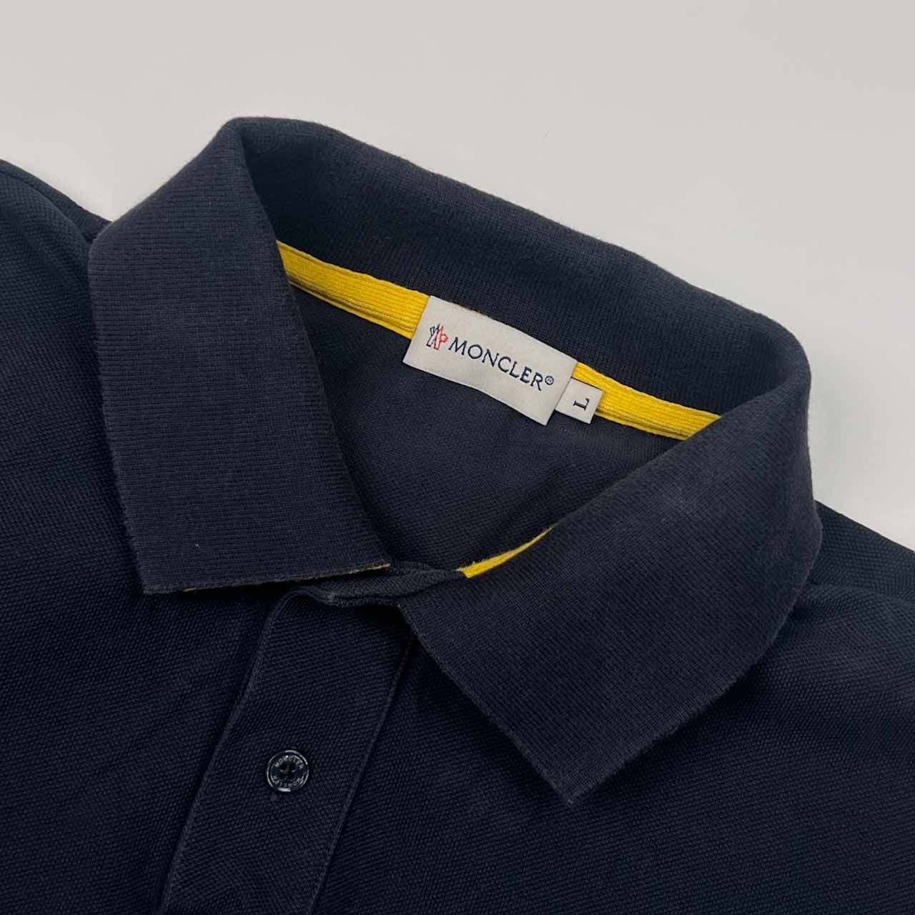 MONCLER モンクレール ワンポイント 鹿の子 半袖 ポロシャツ L