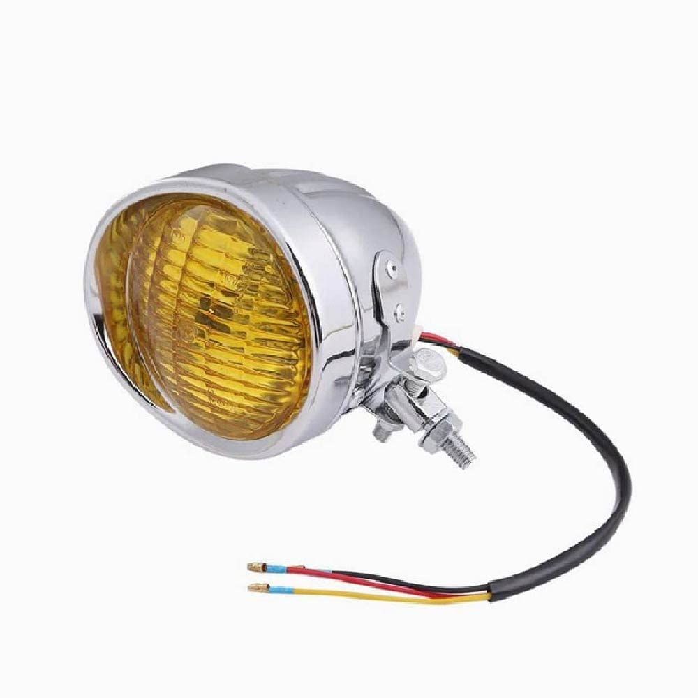 4.5インチ ベーツライト H4 バイザー付き メッキ イエローレンズ SR400