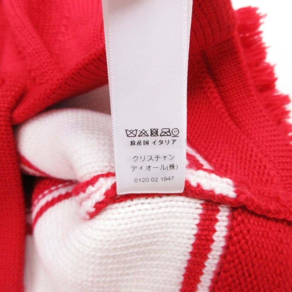 ♥ 21aw Christian Dior クリスチャンディオール ベビー ASTRA アストラ ロゴ フリンジ ニット ポンチョ ケープ T2 赤 キッズ 古着 STEELWINDOWSANDDOORS_COM