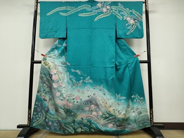 平和屋着物○訪問着 辻が花 絞り 暈し染め 金彩 正絹 逸品 CAAY5089ut