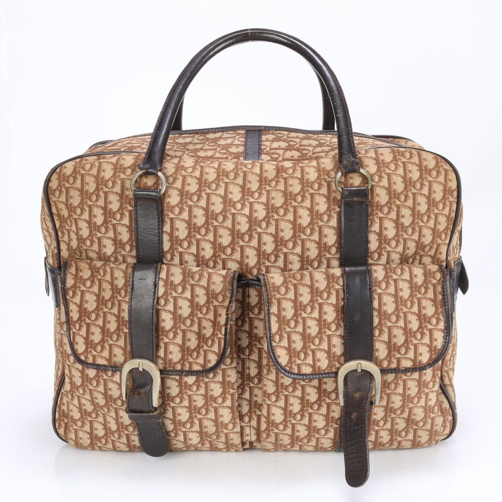 クリスチャンディオール トロッター キャンバス レザー ボストン