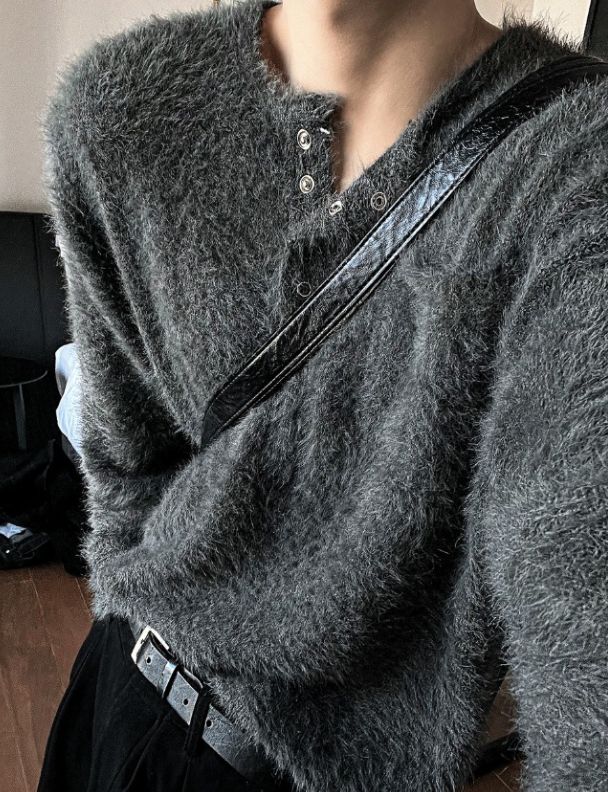 [COSYHARU公式]Mohair 4 Burton Henley Neck 関税・配送料込み モヘア4バートンヘンリーネック - COSYHARU | 60% - アジア