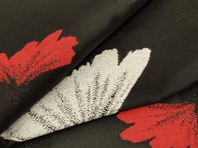 販売済み 平和屋着物＊夏物 小紋 紗 舞花文 銀糸 正絹 逸品 AABA6500jd