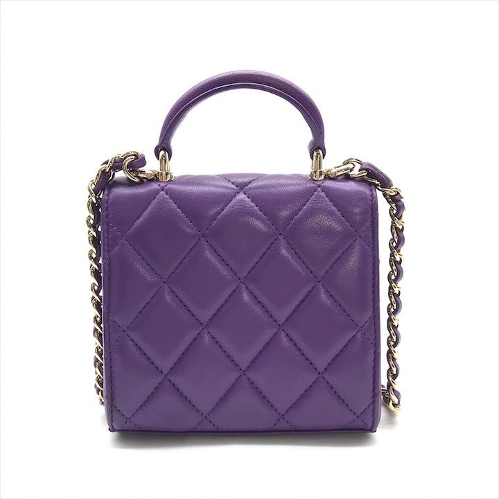 展示品 CHANEL シャネル ココマーク ミニマトラッセ ラムスキン チェーン ショルダー バッグ 斜め掛け パープル レディース a7589 展示品 CHANEL シャネル ココマーク ミニマトラッセ ラムスキン