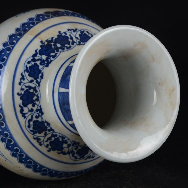 鯖人物魚尾の花瓶 景徳鎮 陶磁器 装飾品 現代工芸品 美術品 置物