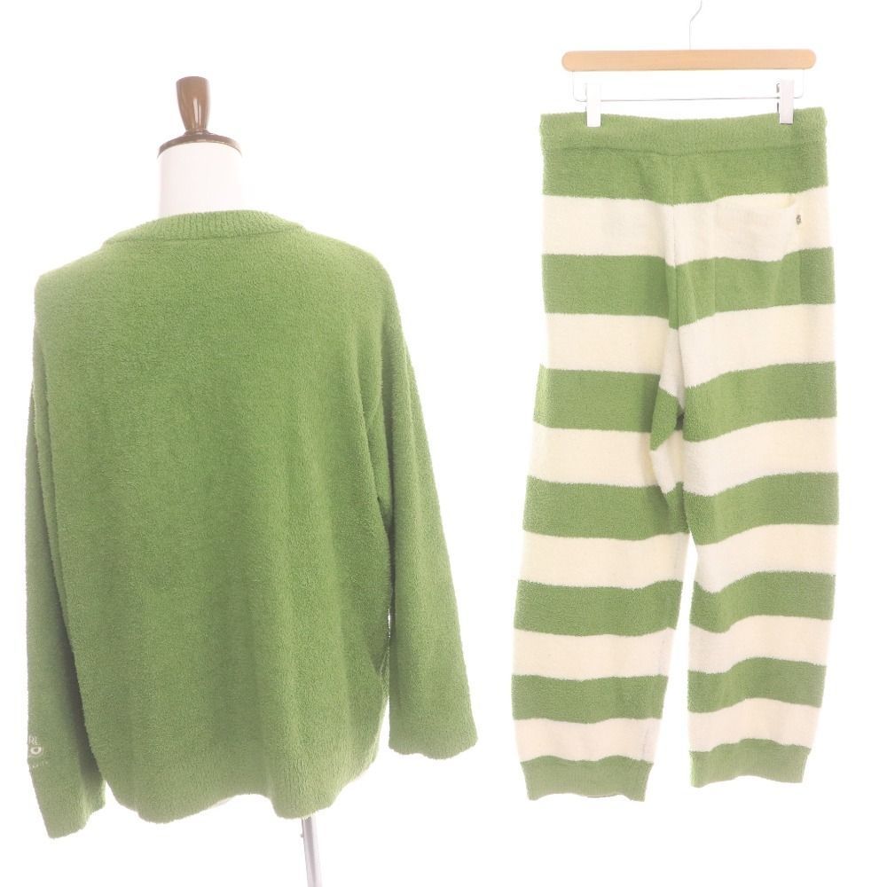 ジェラートピケ ルームウェア パジャマ 上下セット トップスボトムス 部屋着 スーパーマリオ ルイージ メンズ M グリーン系