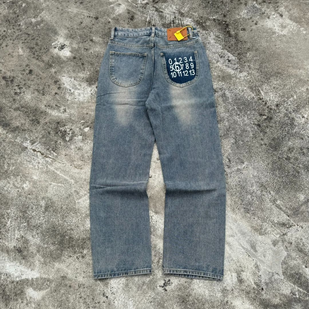 【関税込み】MM6 Maison Margiela ネイビー 4ポケット ジーンズ MM6 Maison Margiela デニムジャケット | ブルー | FARFETCH JP