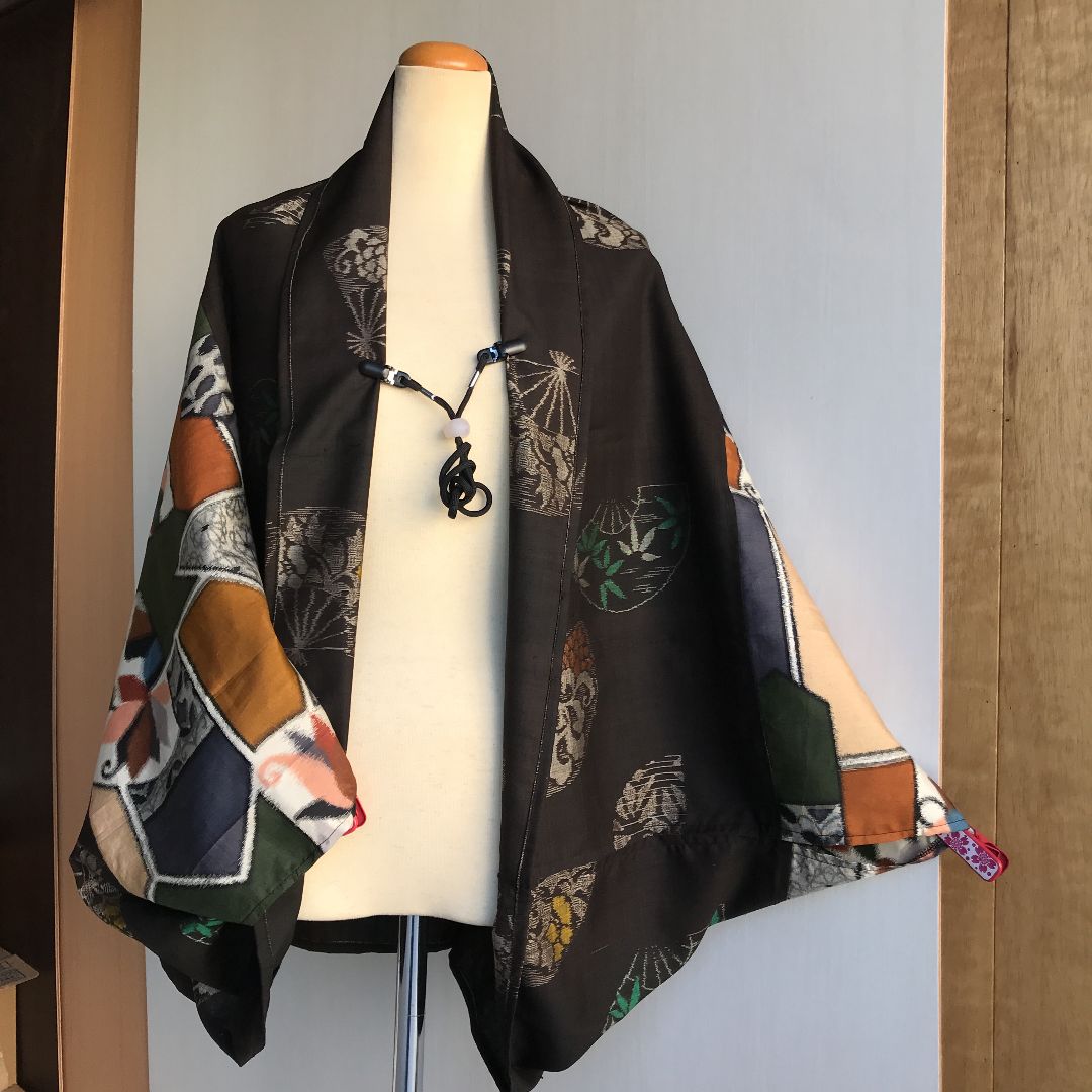 着物リメイク　ロングマーガレット　モモンガコート 着物リメイク ロングマーガレット モモンガコート - ジャケット