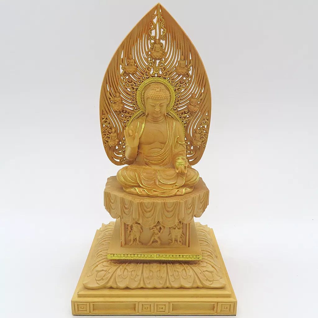 中古】フィギュア 観音菩薩(座り) 木彫仏像