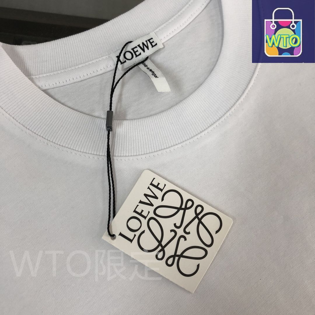 LOEWE ロゴプリント 半袖Tシャツ ホワイト LOEWE - ロエベ LOEWE Tシャツ 半袖 ロゴ プリント コットン