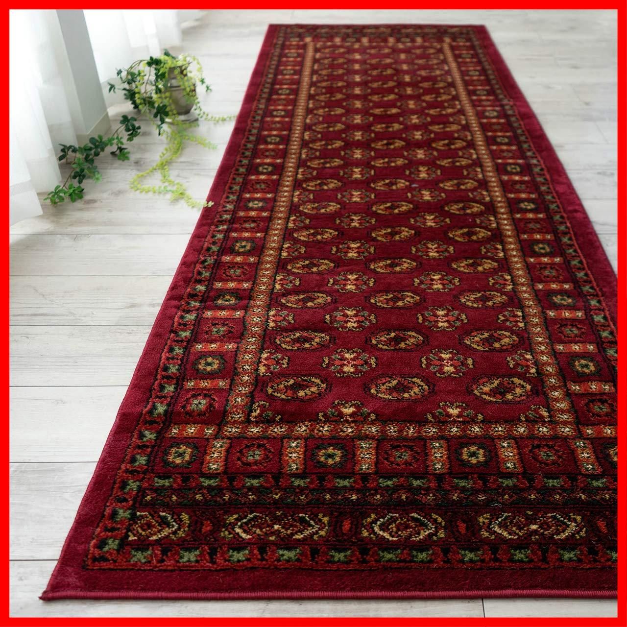 サヤンサヤン ボハラ柄 キッチンマット 廊下敷き レジェンド? 80x330 レッド ウィルトン織 | サヤンサヤン ボハラ柄 キッチンマット 廊下敷き レジェンド