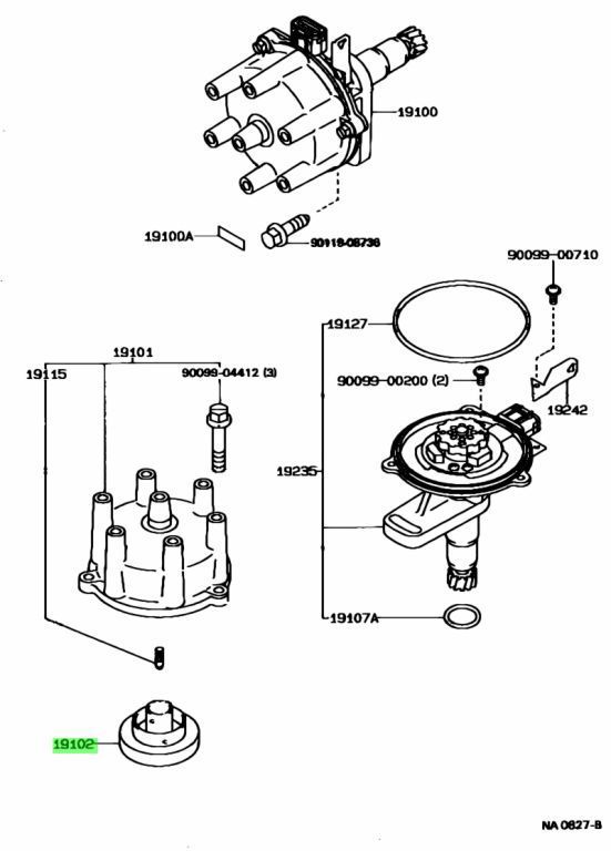 トヨタ TOYOTA 純正 MR2 SW20 デスビキャップ ローター ディストリビューター セット 3S-GTE 3型 ターボ パーツ エンジン タイヤ バンパー 検索 マフラー