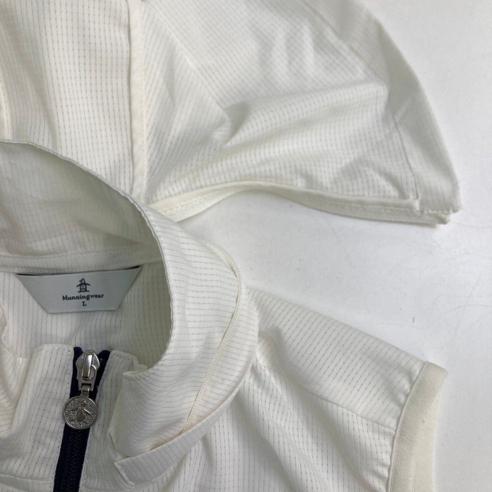 サイズ：L MUNSING WEAR マンシングウェア  2WAYメッシュベスト  ホワイト系 [240101438024] ゴルフウェア レディース ストスト サイズ：L MUNSING WEAR マンシングウェア 2WAYメッシュベスト