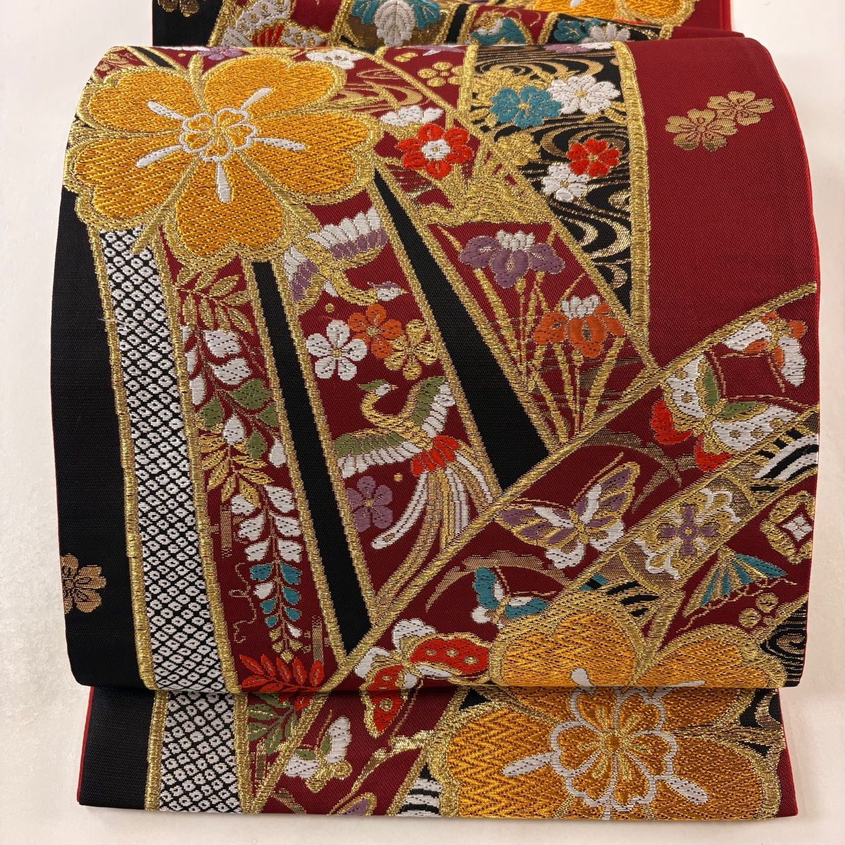 着物 訪問着 フルセット 付け下げ 正絹 ゴールドベージュ 手刺繍 花