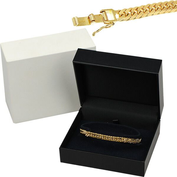 送料無料・返品可♪K18YG 6面ダブル 喜平ブレスレット 18cm 19.9g A  