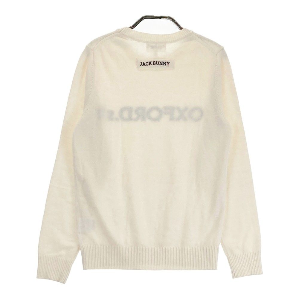 ジャックバニー　ゴルフ　レディースセーター　サイズ2 (L) JACK BUNNY ジャックバニー カシミヤ混 ニットセーター レッド系