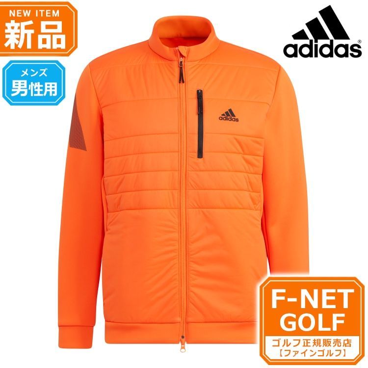 新品 【セミインパクトオレンジ】秋 冬 adidas アディダス ゴルフウェア WL549 ダンボールニット ファブリックミックス 防風 長袖 フルジップ ジャケット [吸汗速乾 ストレッチ] （メンズ）