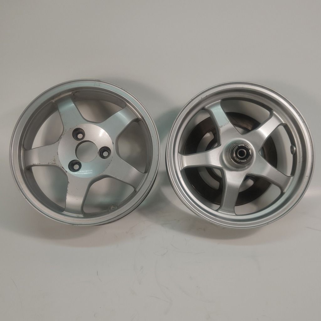 スズキ スカイウェブ250 CJ43A 純正 ホイール前後 13-3.00 13-3.50 シルバー ブレーキディスク付 傷有 目視で曲がり無し