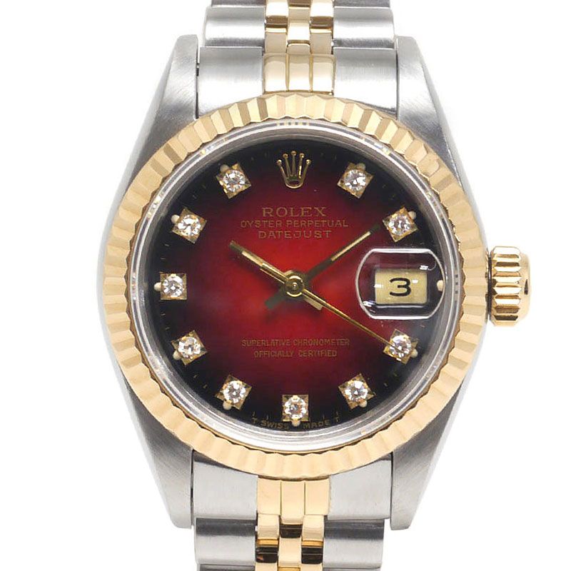 ロレックス ROLEX デイトジャスト 69173G レディース 10Pダイヤ