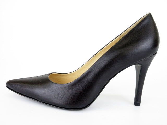 クラネ CLANE パンプス ハイヒール レザー ポインテッドトゥ センターライン 37 黒 ブラック kk1203