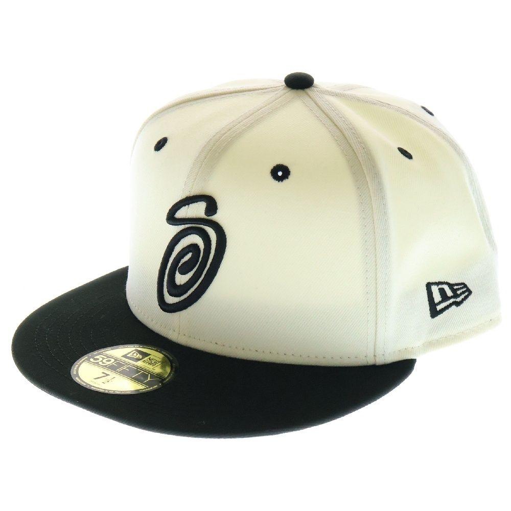 STUSSY ステューシー ×NEW ERA ニューエラ Sロゴ ベースボールキャップ 帽子 7 1|2 ブラック|ホワイト