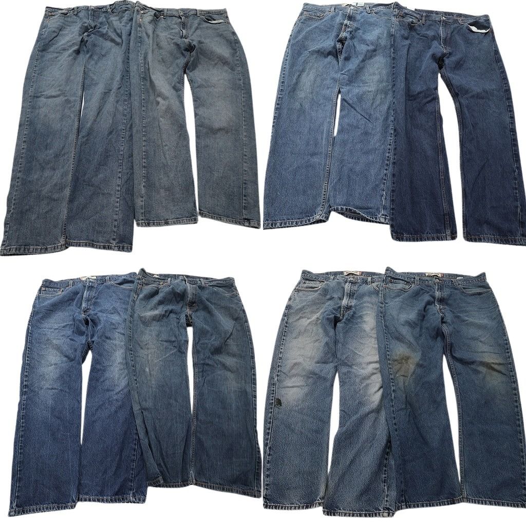 古着卸 リーバイス 505 デニム パンツ 8枚セット メンズ 40 ライトブルー アメカジ フェード 皮パッチ 古着 NA5755