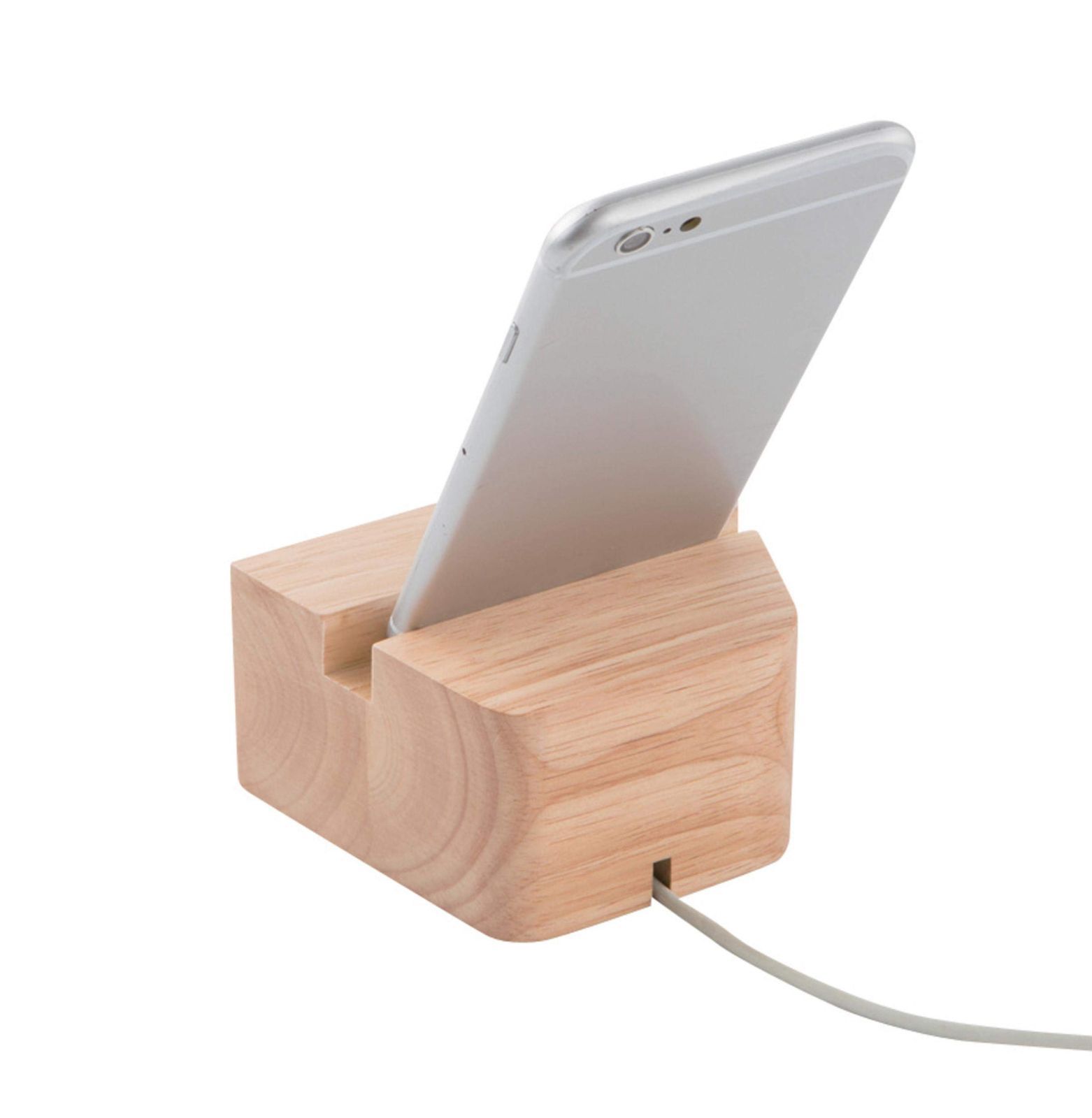 ECO スピーカー ラバーウッド 配線したままOK 木製 ナチュラル おしゃれ ダブルホーン スマホスタンド TS-1285-008 ゴーウェル