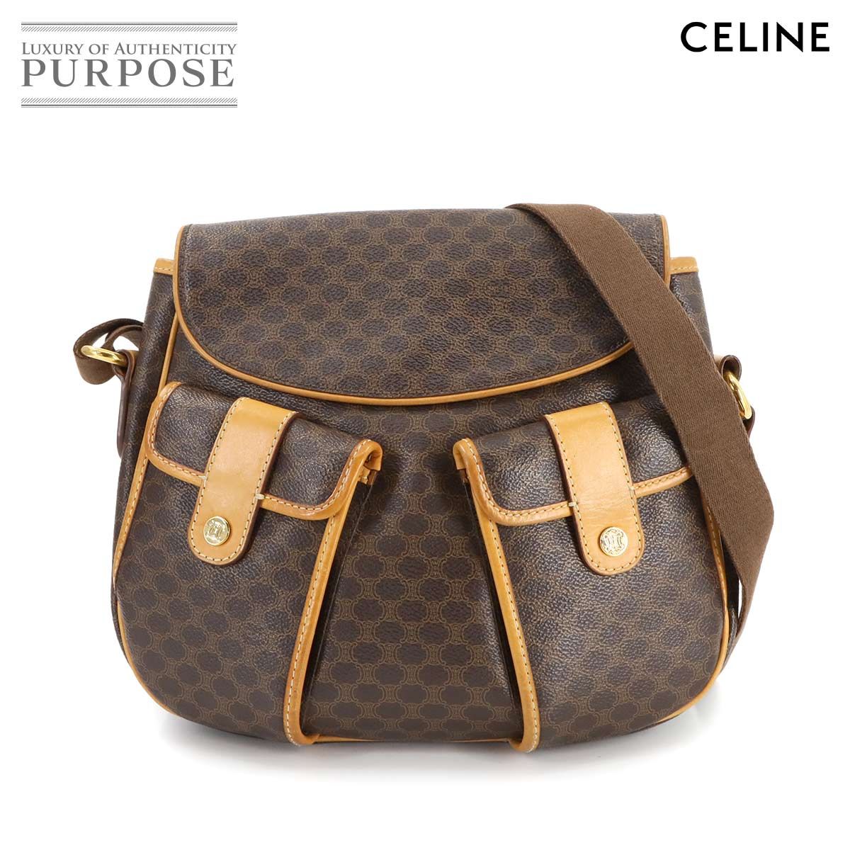 全国どこでも送料無料！ セリーヌ CELINE ブラウン PVC バッグ ショルダー マカダム バッグ