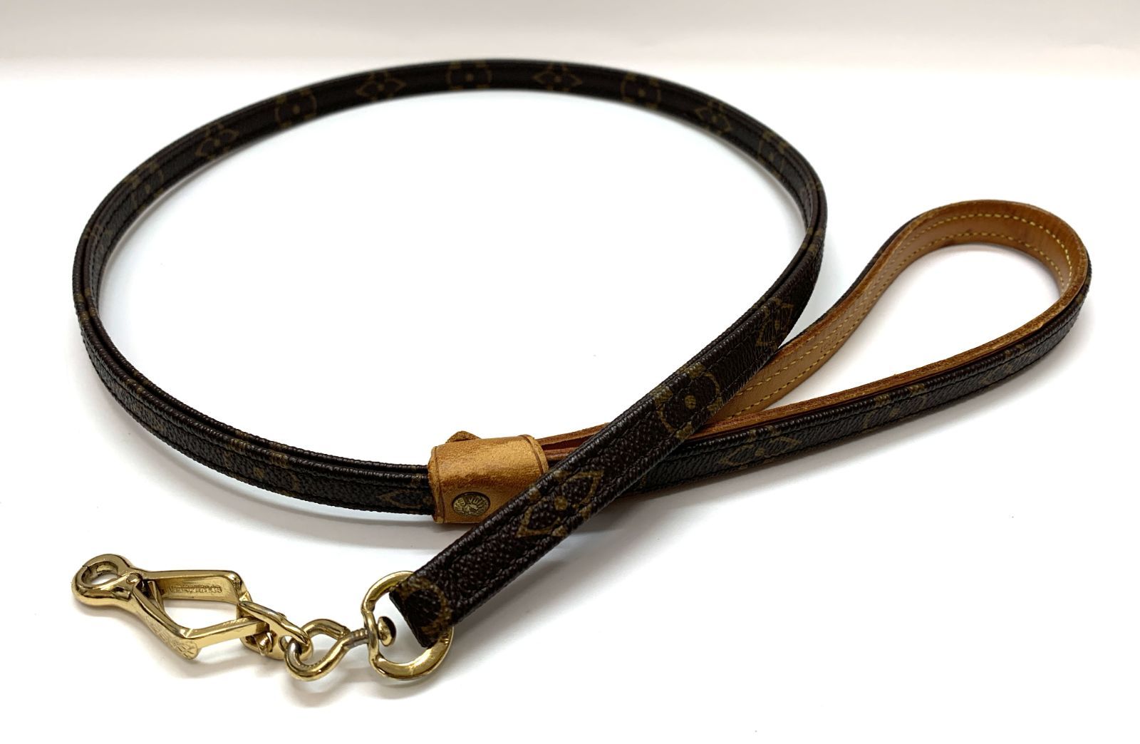 LOUIS VUITTON ルイヴィトン バクスター ドッグリード M58056 Louis Vuitton Dog Leash Monogram Less Baxter MM M58056 104cm