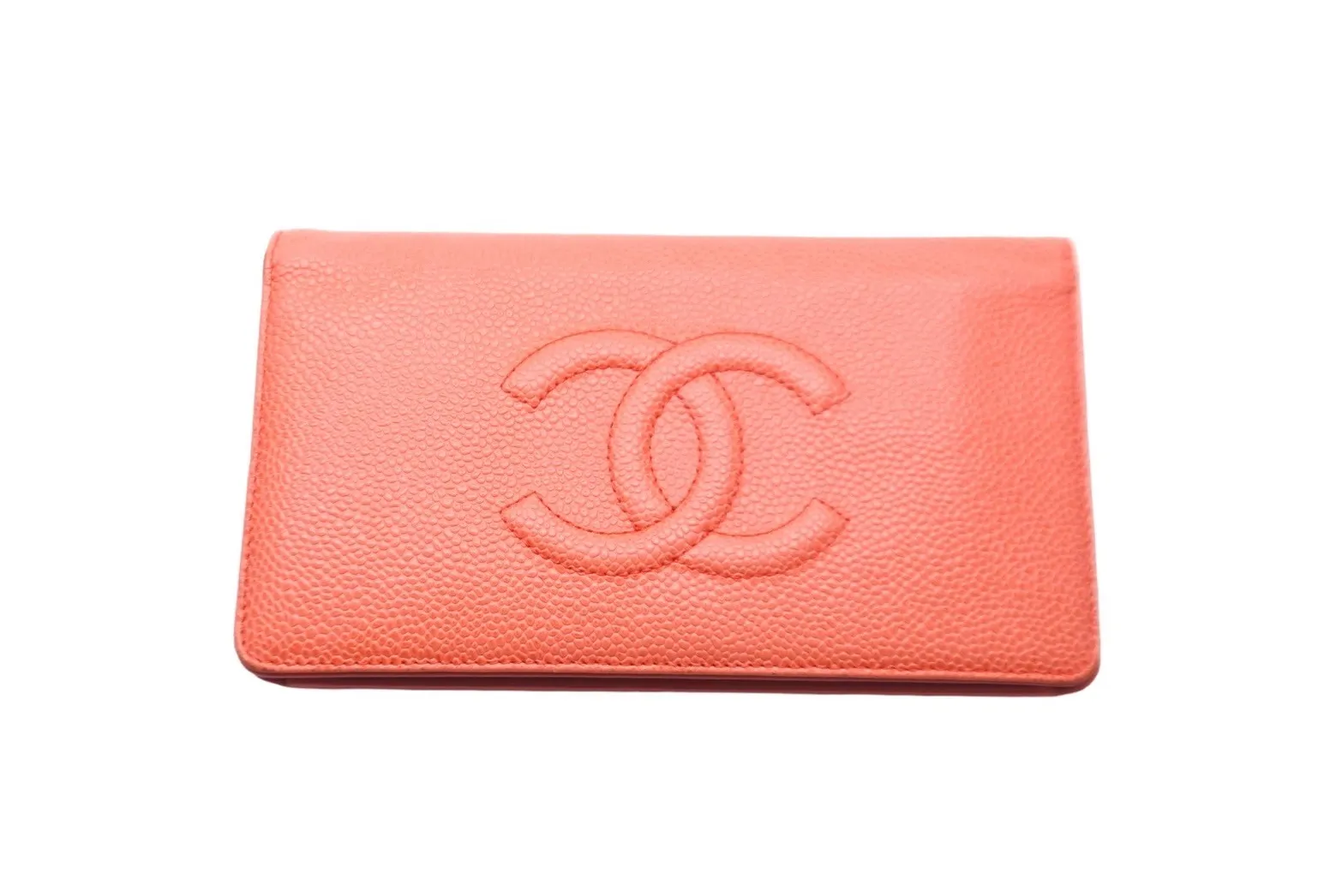CHANEL シャネル キャビアスキン 二つ折り 長財布 ココマーク ロゴ 