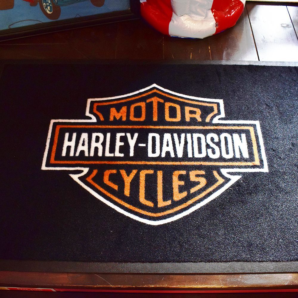 ハーレーダビッドソン フロアマット HARLEY-DAVIDSON FLOOR MAT/アメリカン雑貨 インテリア ガレージ 車 バイク アメリカ雑貨  チョッパー カッコイイ アメ雑 アメ車