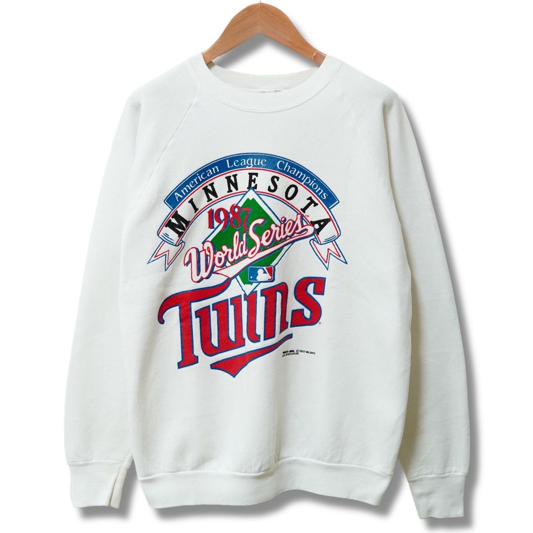 MLB ミネソタツインズ Minnesota Twins ウインドブレーカー ミネソタツインズ スウェット M相当 ホワイト 80s 1987年製 USA