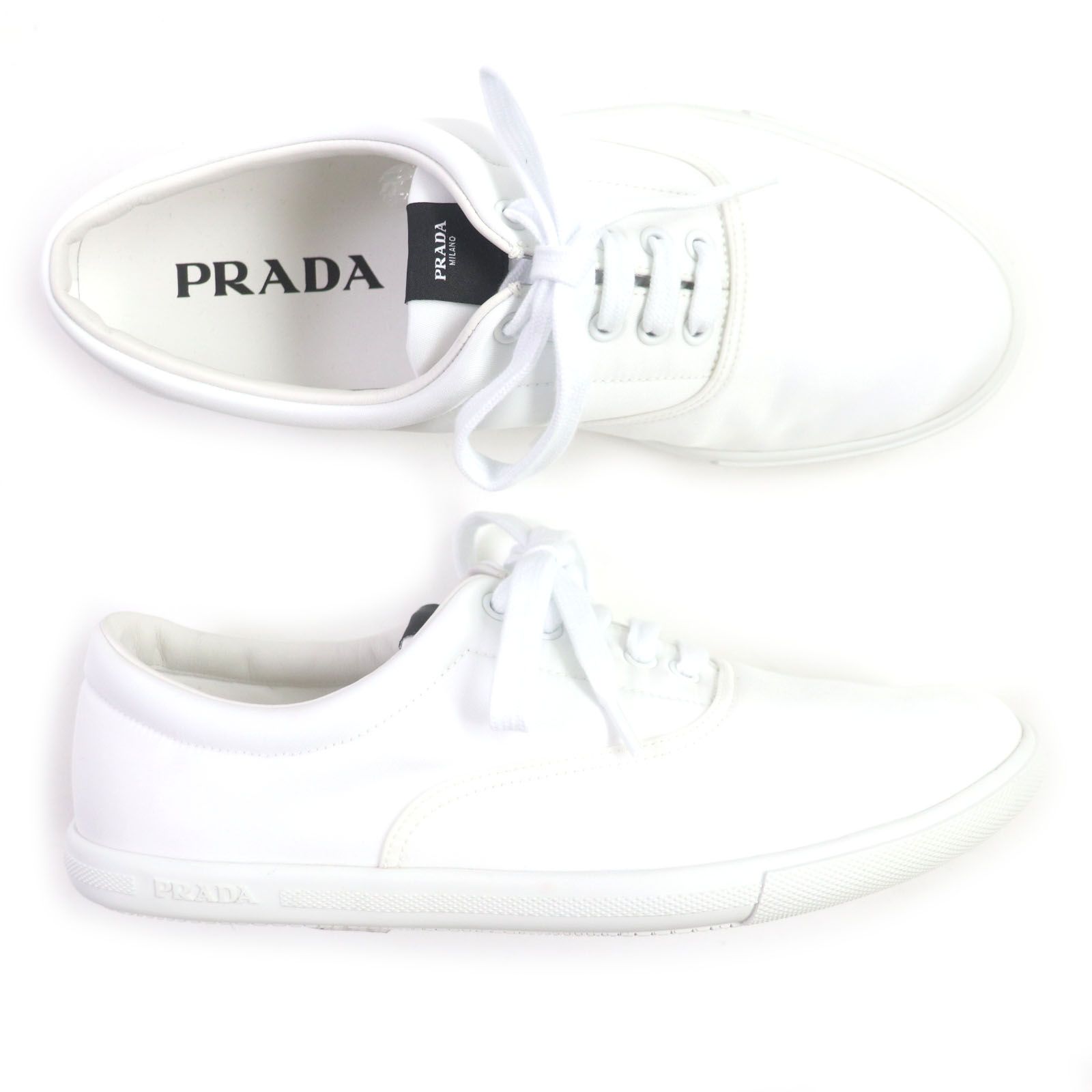 極美品▽PRADA プラダ 2EG326 ナイロンギャバジン レザー ファブリック 