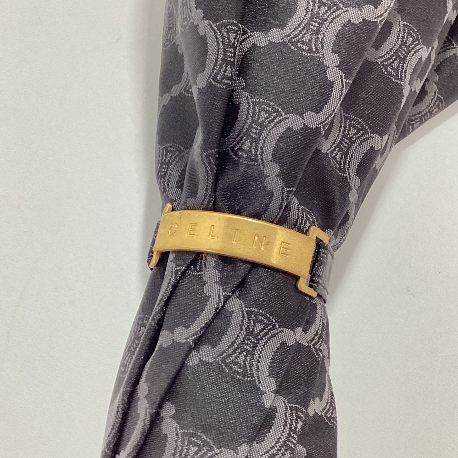  セリーヌCELINE トリンオフ ウッドハンドル メンズ長傘 雨傘 60 e.s 雨傘 長傘