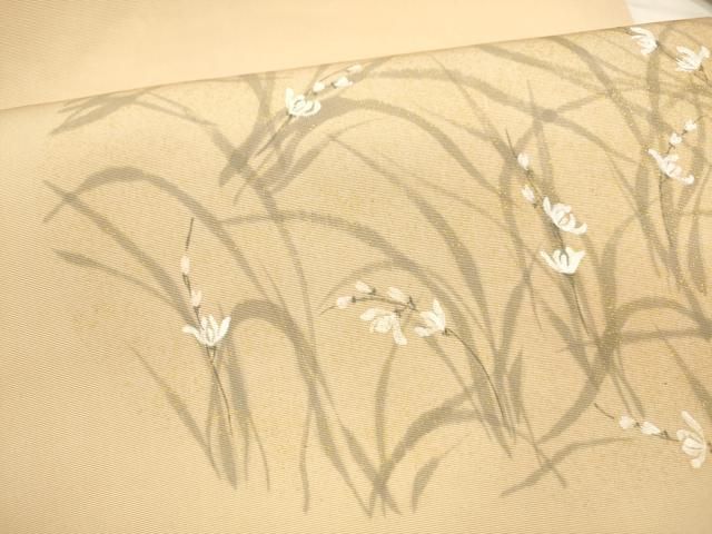 平和屋着物○塩瀬 九寸名古屋帯 霞文 金銀彩 正絹 逸品 DAAY1216ps