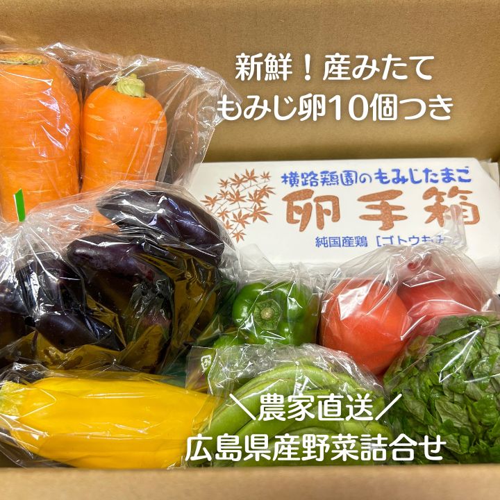 広島県産野菜詰合せ 産みたて赤卵10個つき - メルカリ