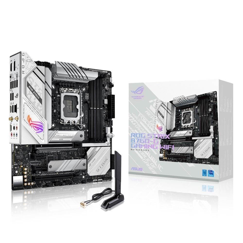 ASUS ROG STRIX B760-G GAMING WIFI intel 第14 13 12世代 CPU対応 LGA1700 B760 搭載 DDR5 mATX マザーボード| 正規代理店品