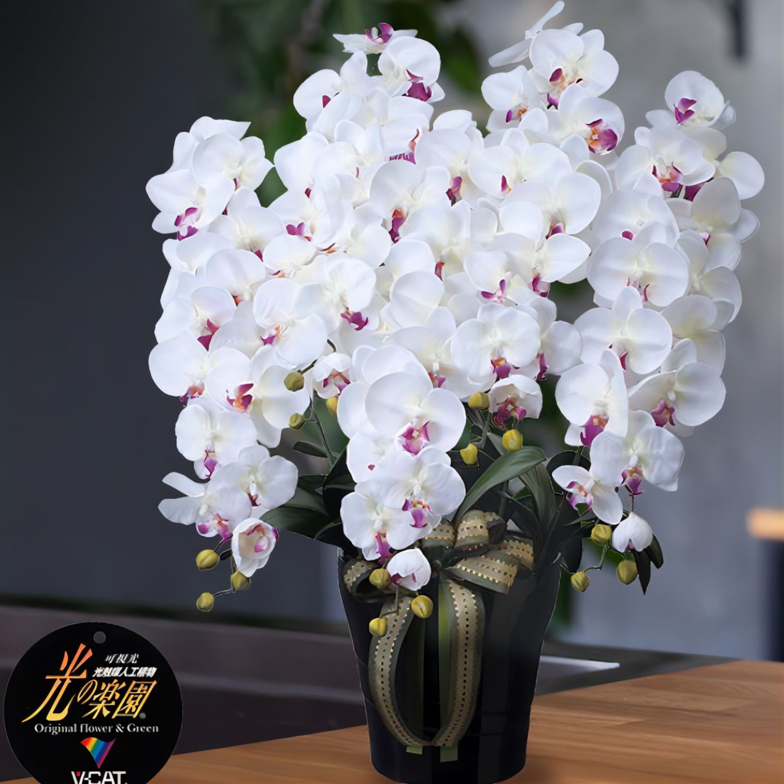 光触媒 人工観葉植物 フェイクグリーン ロイヤル胡蝶蘭5本立W/AB