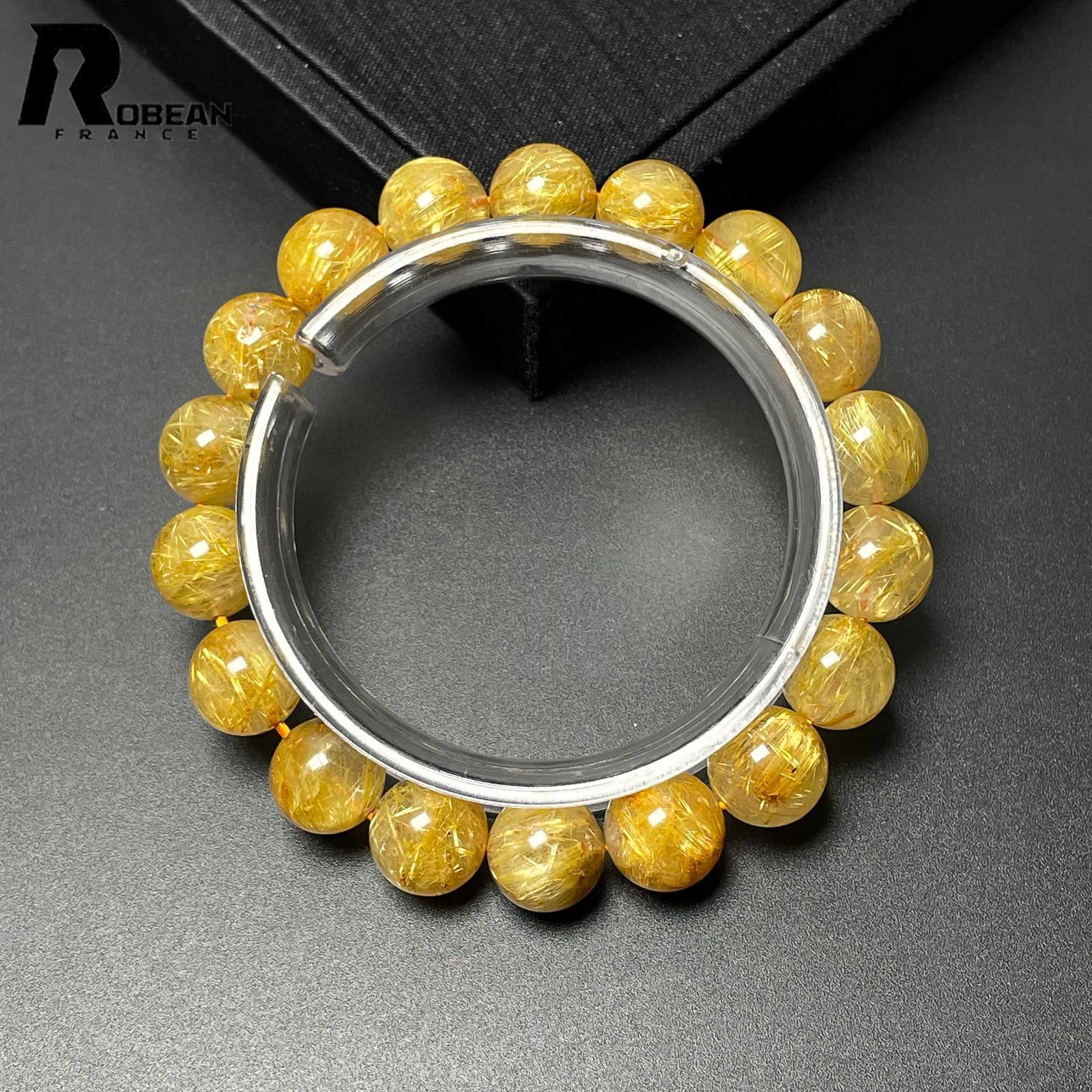 EU製 定価21万円 ROBEAN ! 満針ルチルクォーツ ブレスレット パワーストーン 天然石 金運 お守り ギフト プレゼント 11.2-11.7mm M0509175