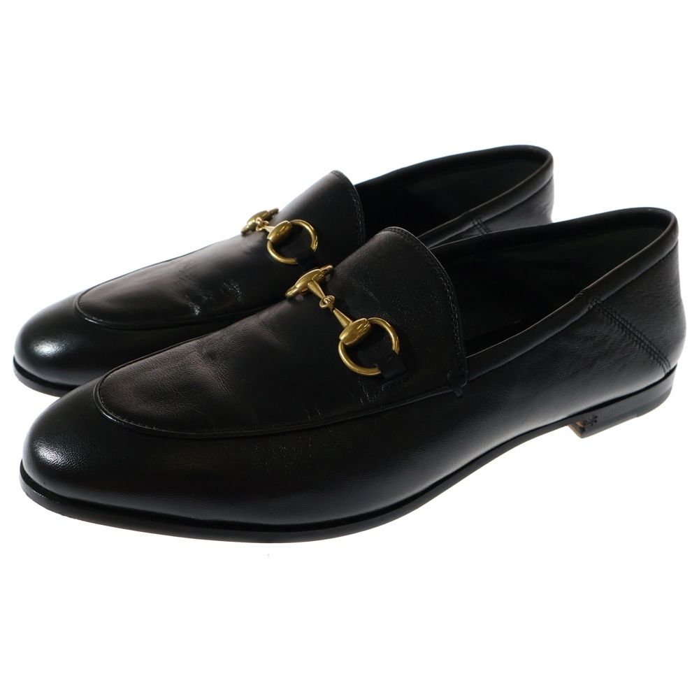 GUCCI グッチ Horsebit Leather Loafers ホースビット レザーローファー ブラック レディース 414998
