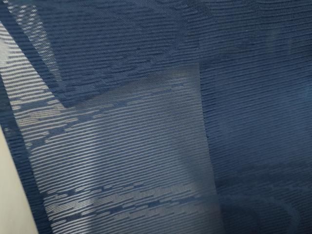 平和屋着物＊夏物 色無地 縦絽 流水紋紗 紺色 正絹 逸品 未
