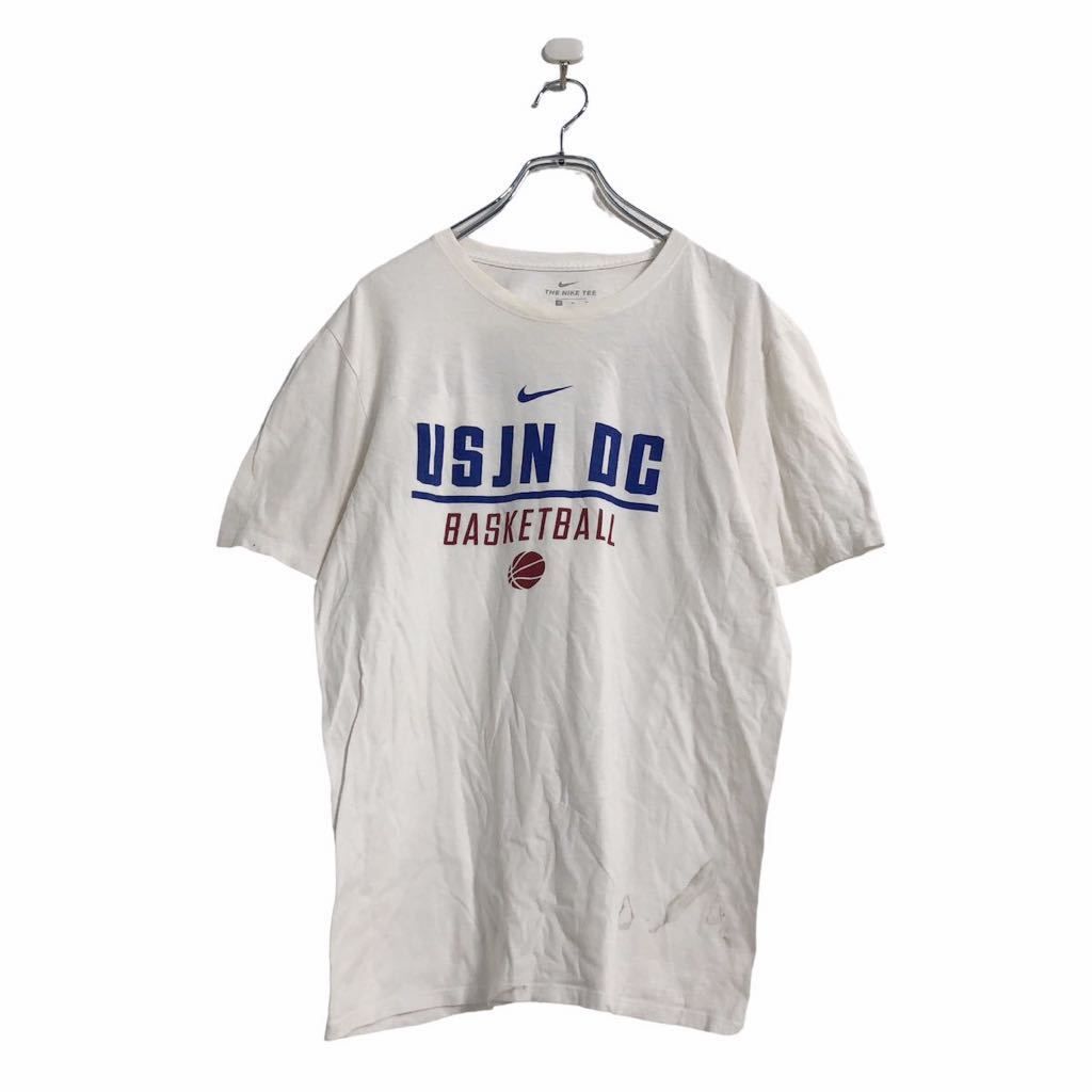 NIKE 半袖 プリント Tシャツ M ホワイト ナイキ バスケットボール 